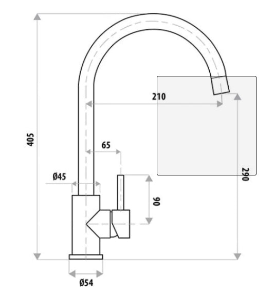 LINKWARE ELLE PROJECT SINK MIXER 405MM BRUSHED STAINLESS STEEL