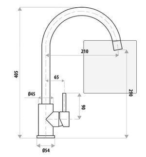 LINKWARE ELLE PROJECT SINK MIXER 405MM BRUSHED GOLD