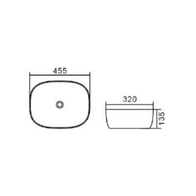 INSPIRE ABOVE COUNTER BASIN MATTE BLACK AND WHITE 455MM