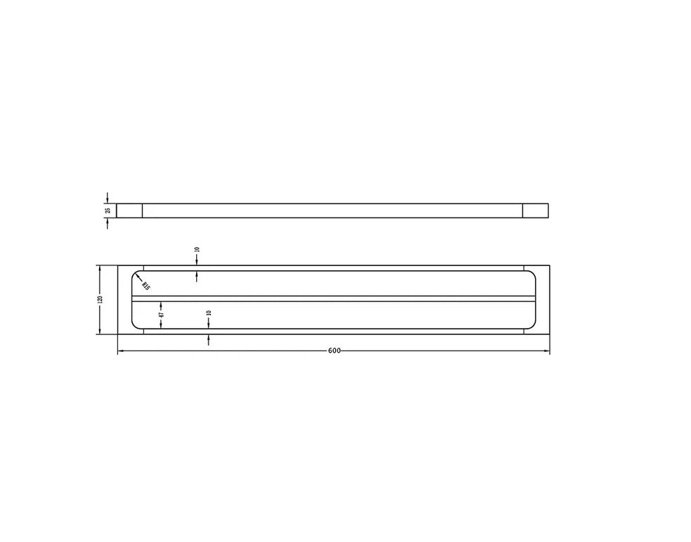 INSPIRE TARAN DOUBLE NON-HEATED TOWEL RAIL MATTE BLACK 600MM