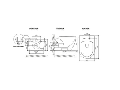 INSPIRE VOGHERA RIMLESS WALL HUNG PAN GLOSS WHITE