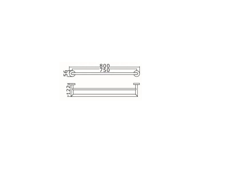 INSPIRE RONDO DOUBLE NON-HEATED TOWEL RAIL MATTE BLACK 600MM