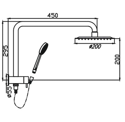HELLYCAR CUTER SHOWER SYSTEM CHROME