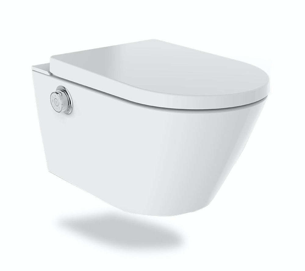 GALLARIA EVO COMFORT RIMLESS WALL HUNG PAN AND REMOTE BIDET PACKAGE GLOSS WHITE