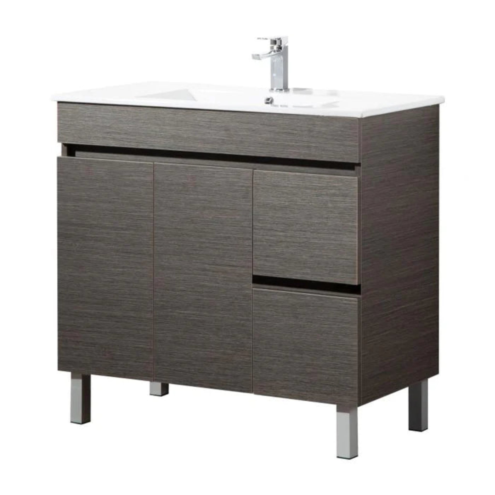 POSEIDON EVIE DARK BROWN 900MM FLOOR STANDING VANITY (AVAILABLE IN LEFT HAND DRAWER AND RIGHT HAND DRAWER)