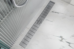 LINSOL EZYFLOW HEELGUARD CHANNEL GRATE BRUSHED STAINLESS 1000 LINEAR