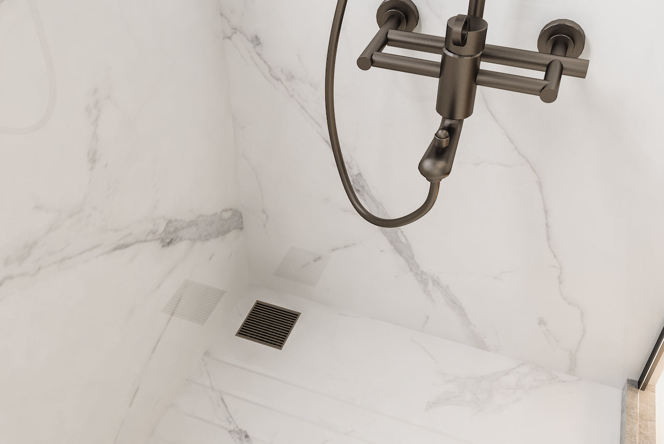 LINSOL EZYFLOW HEELGUARD GRATE GUN METAL 110MM