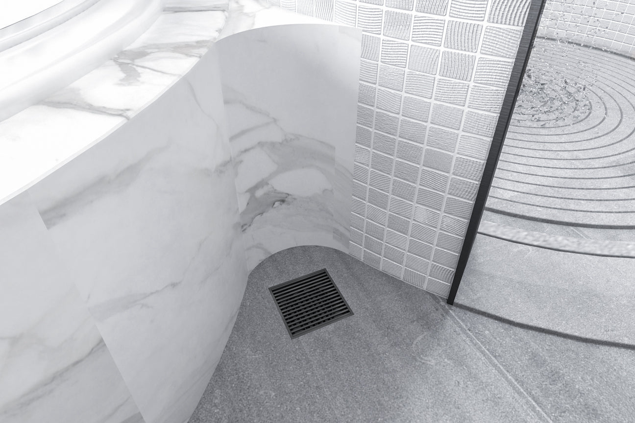 LINSOL EZYFLOW HEELGUARD GRATE MATTE BLACK 110MM