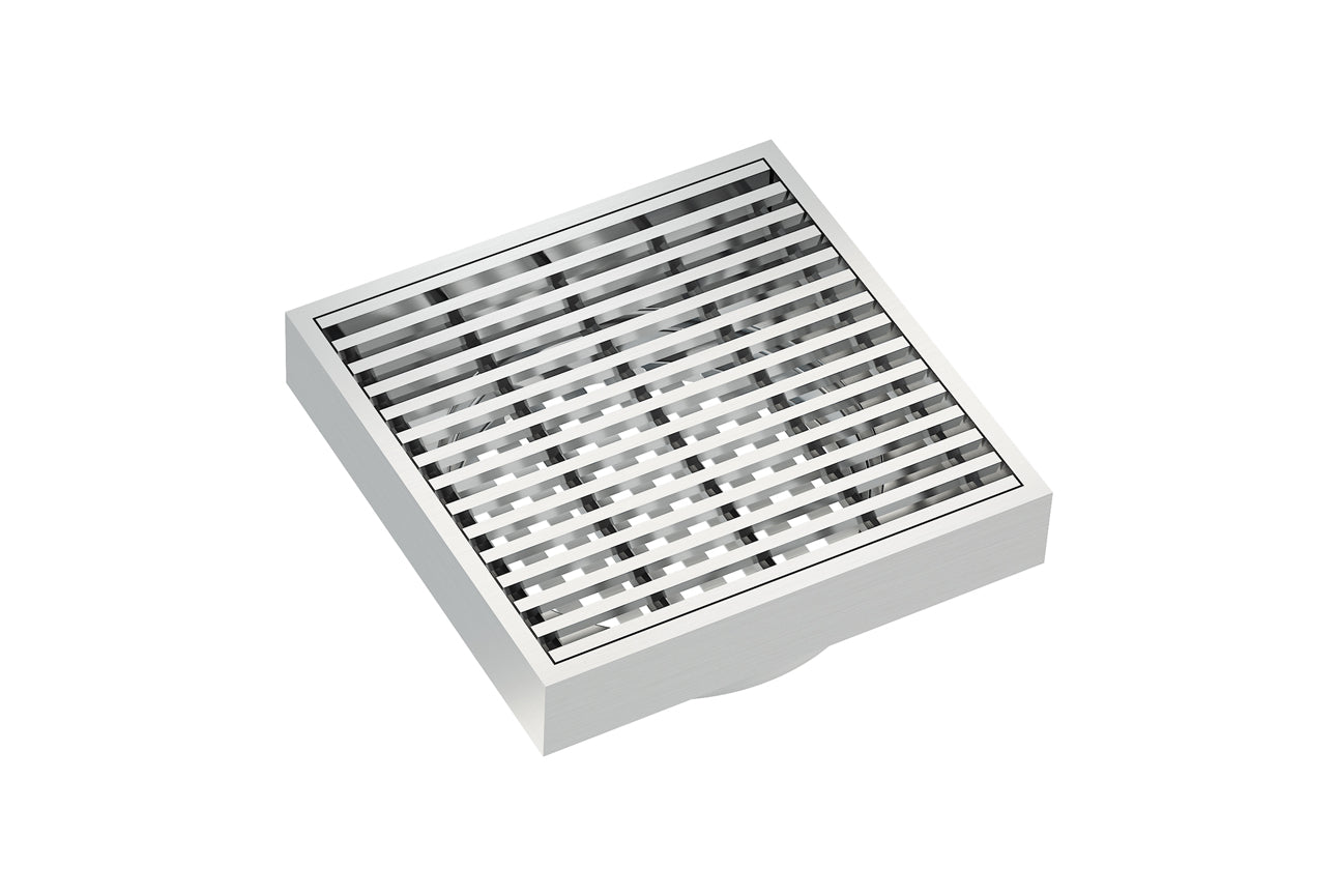 LINSOL EZYFLOW HEELGUARD GRATE BRUSHED STAINLESS 110MM