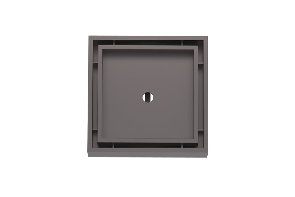 LINSOL EZYFLOW SQUARE TILE INSERT GRATE GUN METAL 110MM