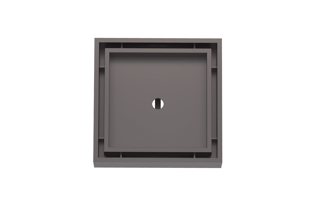 LINSOL EZYFLOW SQUARE TILE INSERT GRATE GUN METAL 110MM