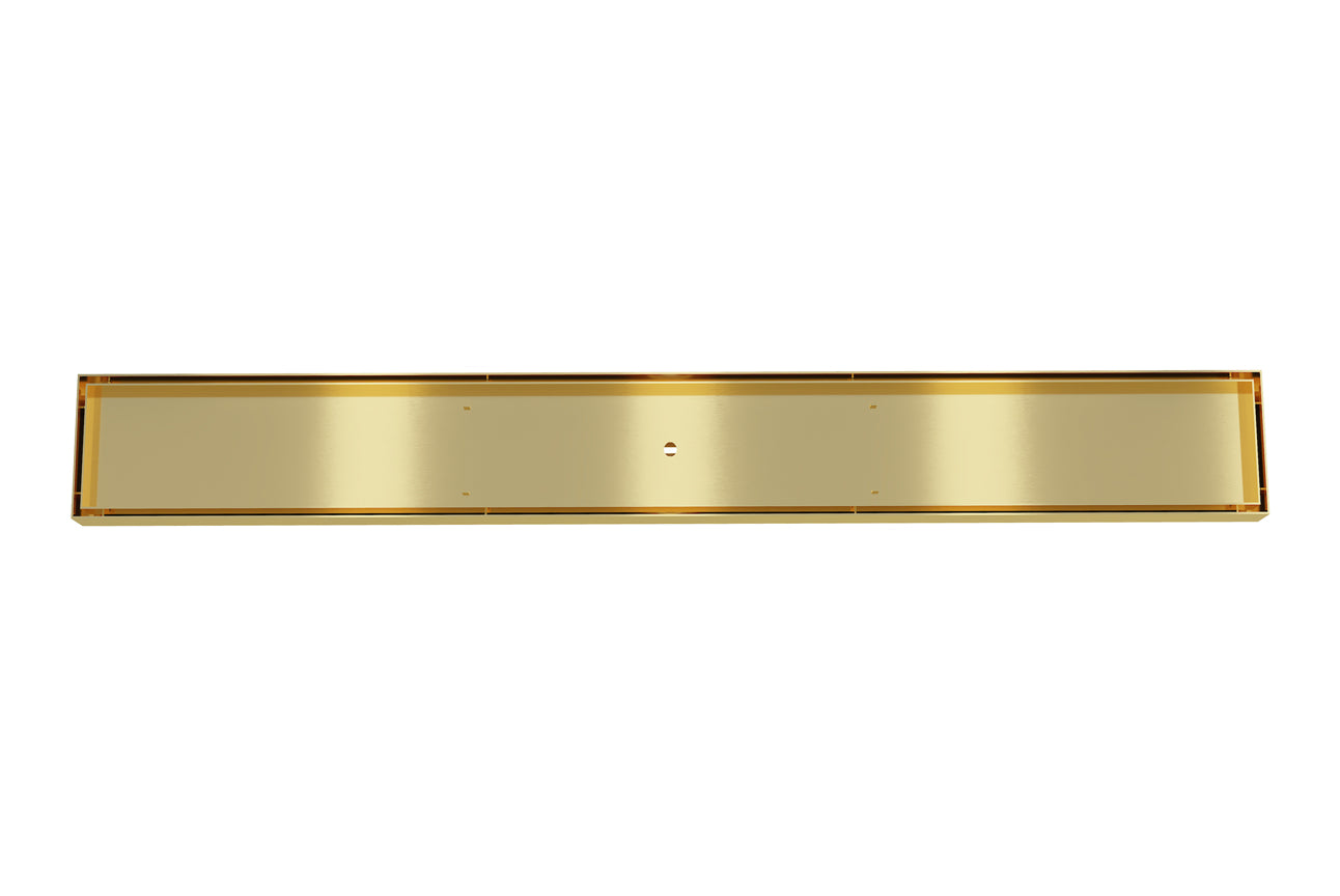 LINSOL EZYFLOW TILE  INSERT CHANNEL GRATE BRUSHED BRASS 800MM