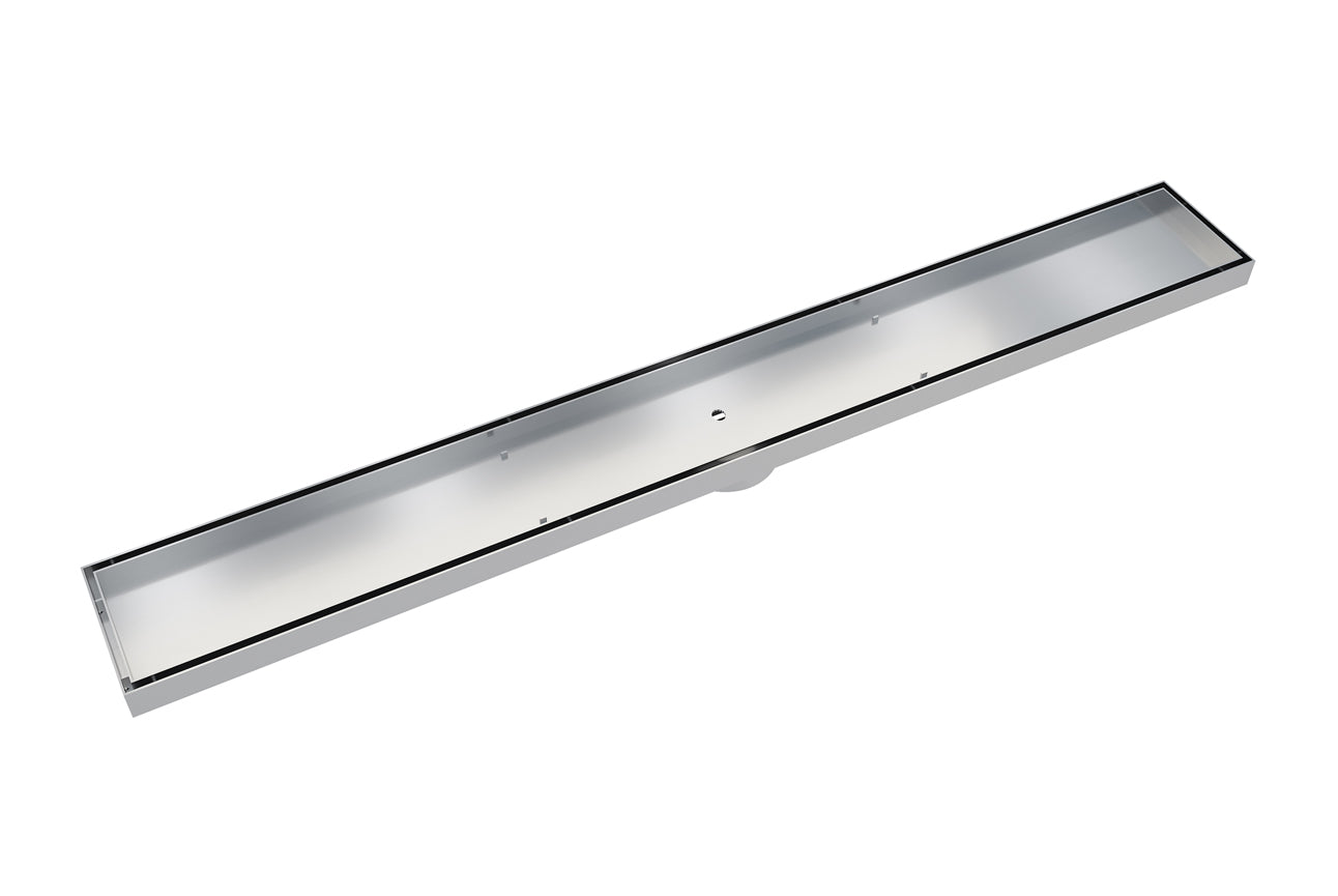 LINSOL EZYFLOW TILE INSERT CHANNEL GRATE BRUSHED STAINLESS 800MM