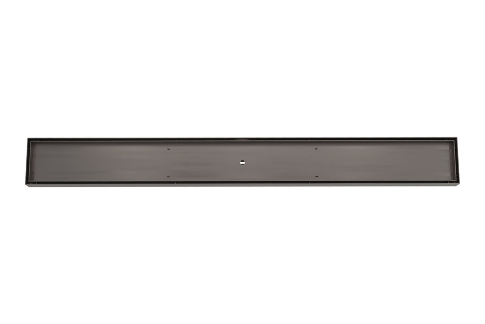 LINSOL EZYFLOW TILE INSERT CHANNEL GRATE GUN METAL 900MM