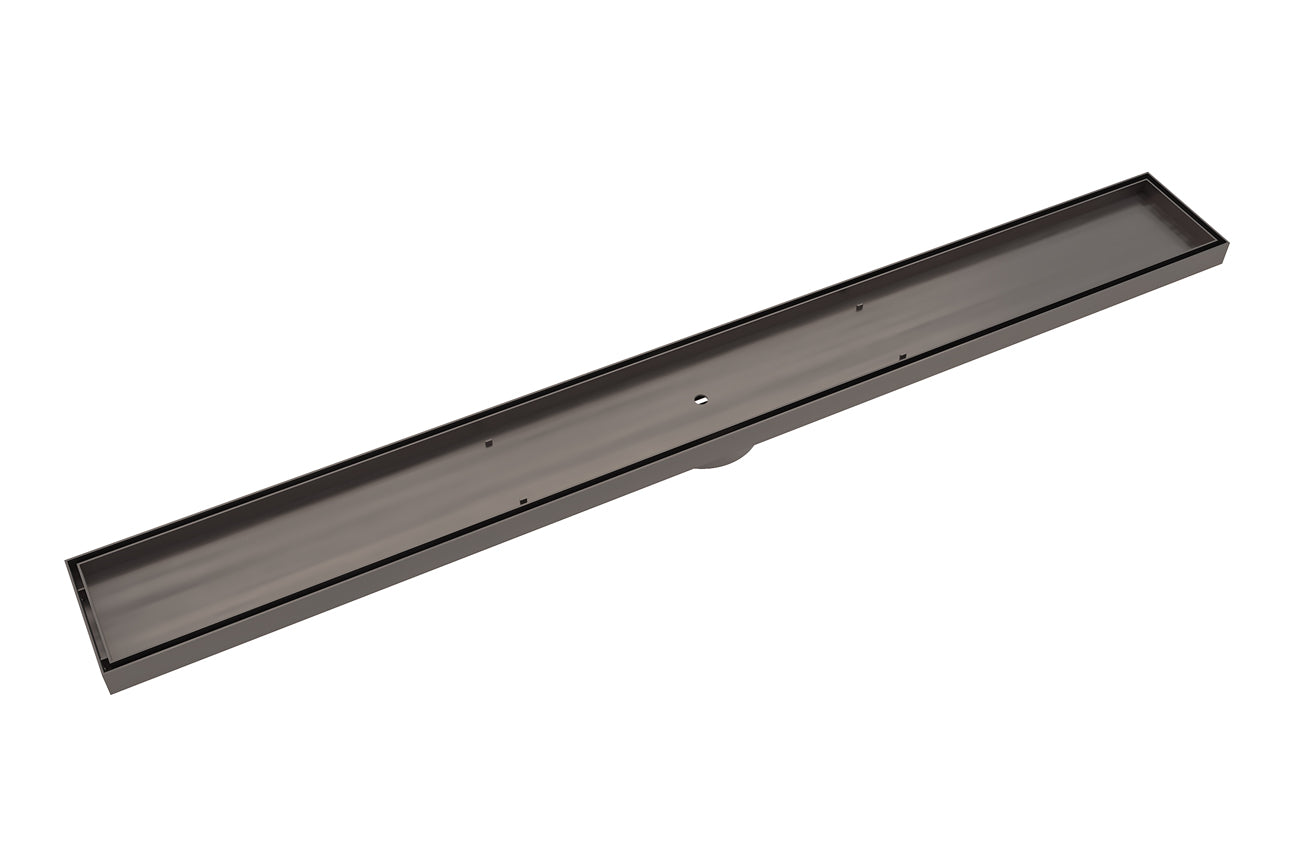 LINSOL EZYFLOW TILE INSERT CHANNEL GRATE GUN METAL 900MM