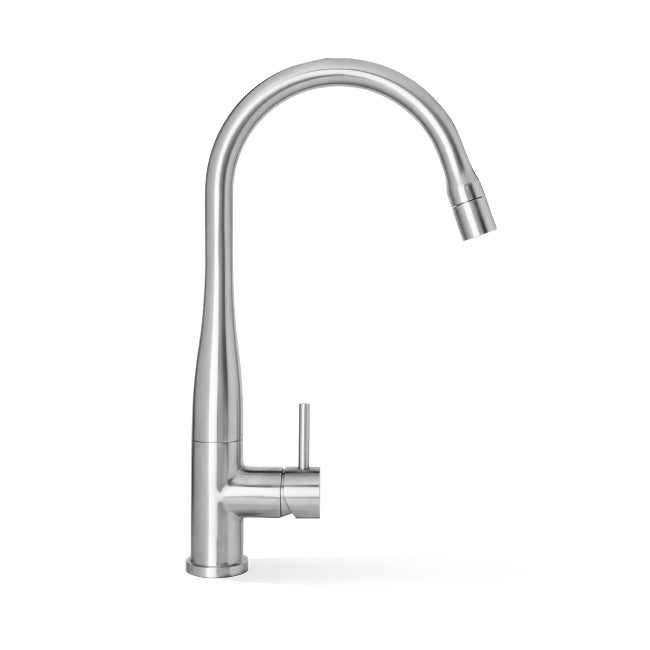 LINKWARE ELLE STEEL PULL OUT MIXER 460MM POLISHED STAINLESS STEEL
