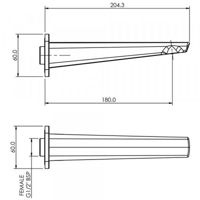 FELTON AXISS II BATH SPOUT 1/2" 204MM CHROME