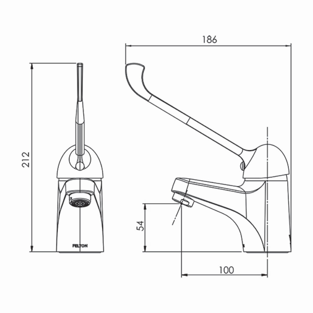 FELTON CARE BASIN MIXER 186MM CHROME