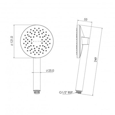 FELTON TATE AERLUX HANDPIECE 120MM MATTE BLACK