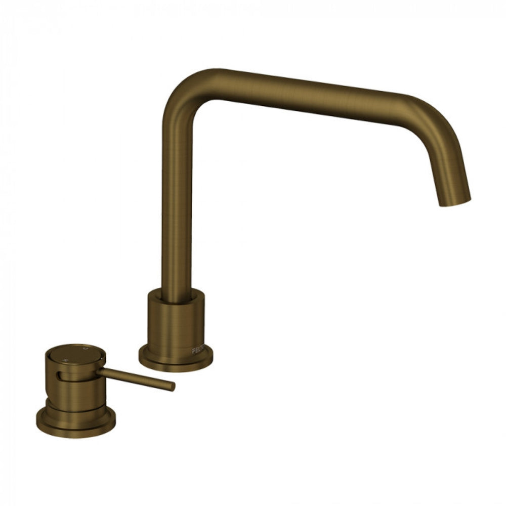 FELTON TATE DECK MOUNTED MIXER 300MM BRUSHED BRONZE