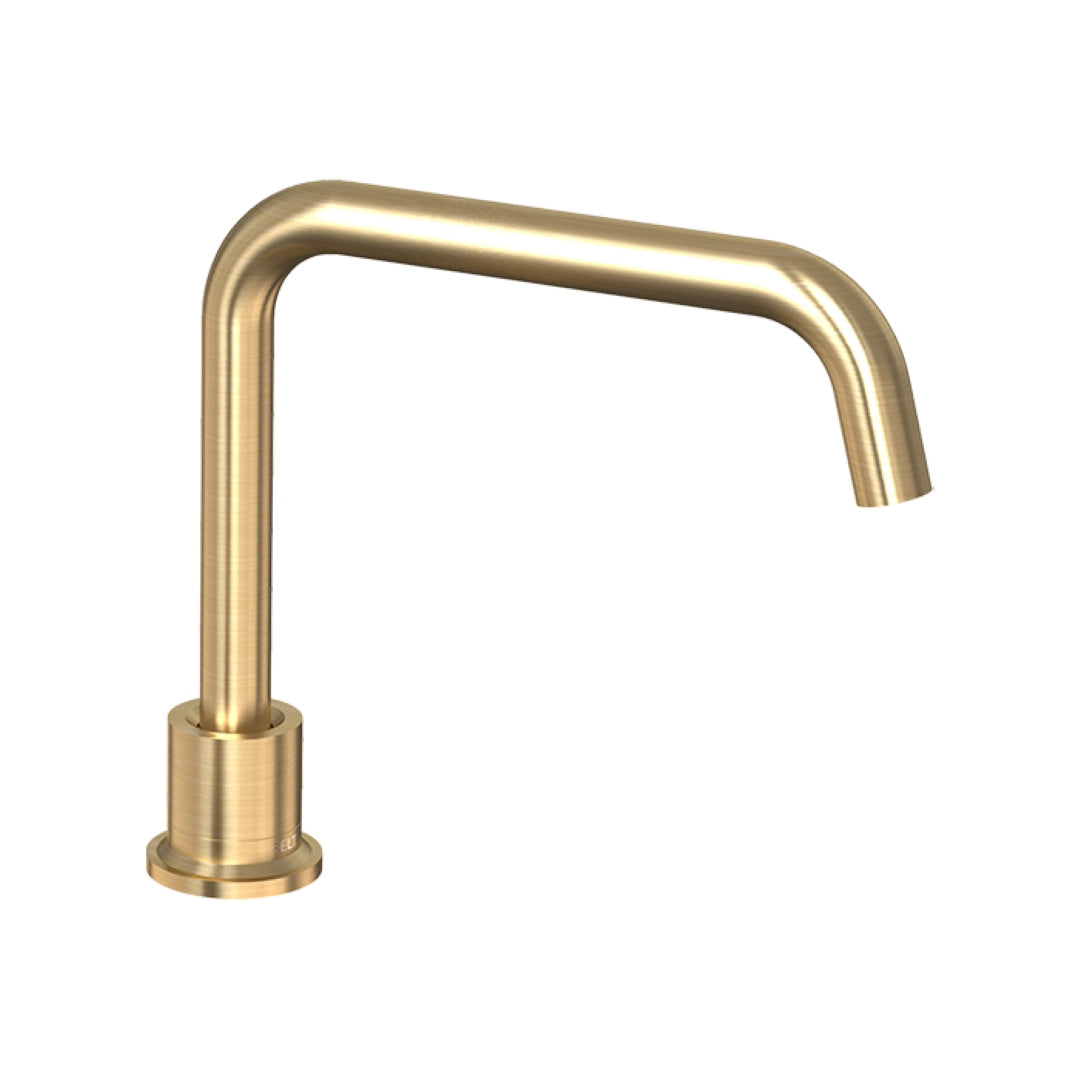 FELTON TATE DECK MOUNTED SPOUT 300MM BRUSHED GOLD
