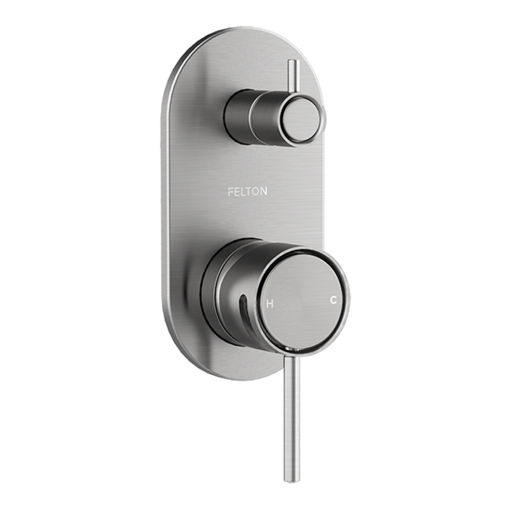 FELTON TATE DIVERTER MIXER 139MM GUN METAL