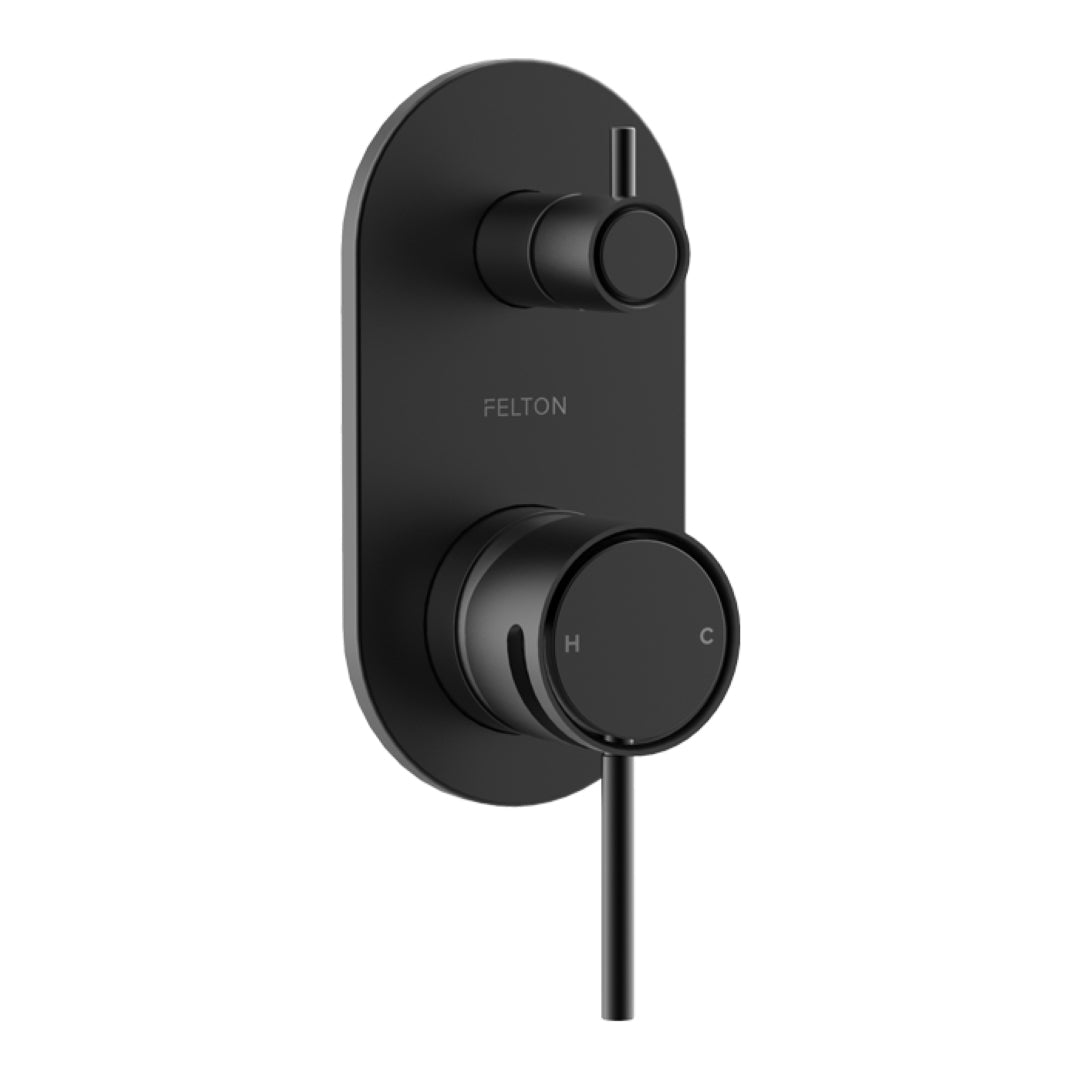 FELTON TATE DIVERTER MIXER 139MM MATTE BLACK