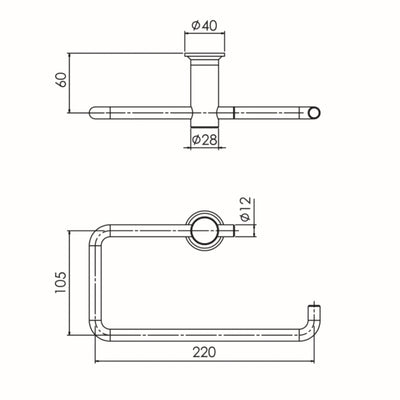 FELTON TATE HAND TOWEL HOLDER BRUSHED NICKEL