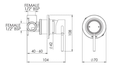 FELTON TATE SHOWER MIXER BRUSHED NICKEL
