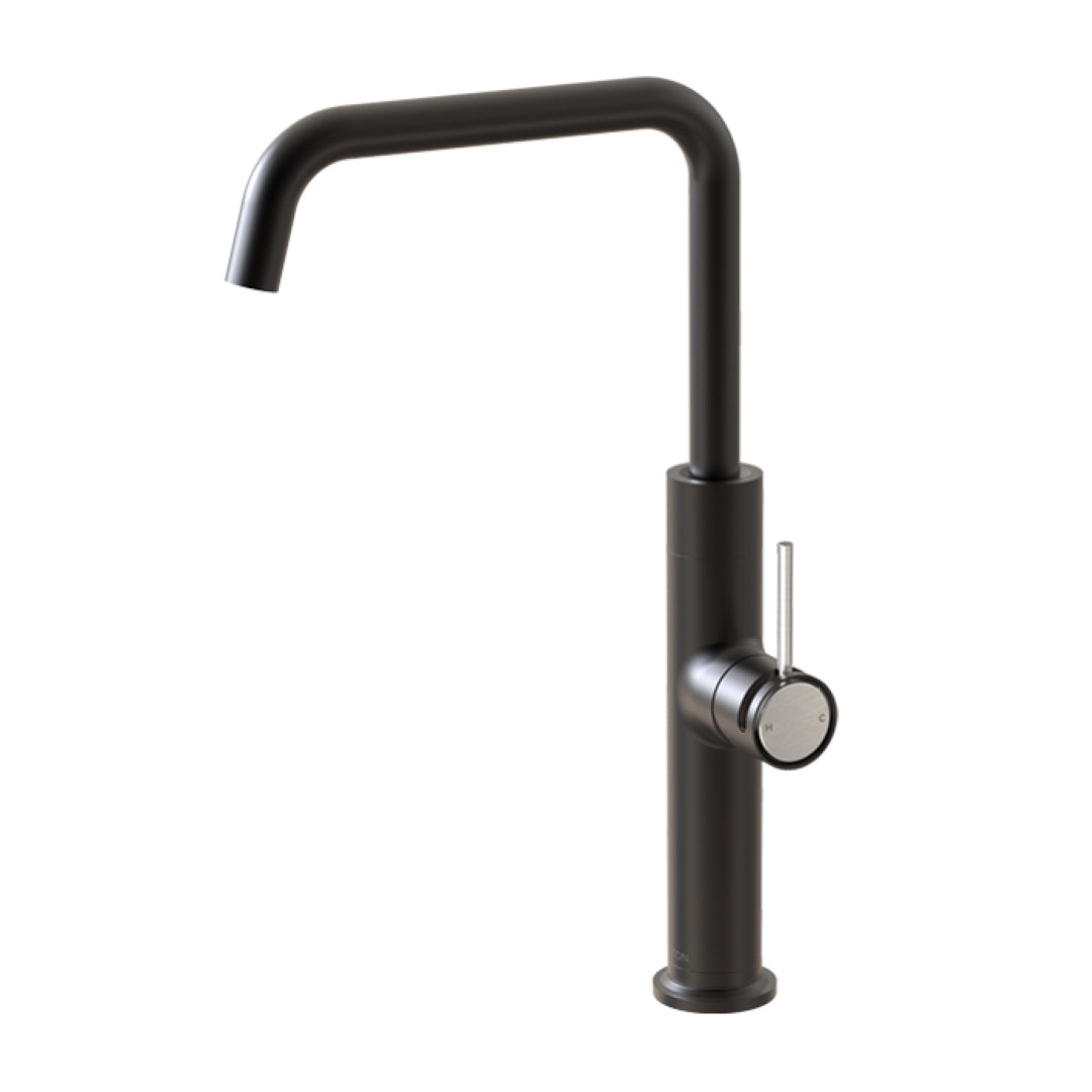 FELTON TATE SINK MIXER 372MM BLACK AND BRUSHED NICKEL
