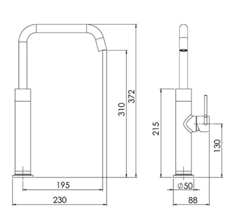 FELTON TATE SINK MIXER 372MM BRUSHED BRONZE