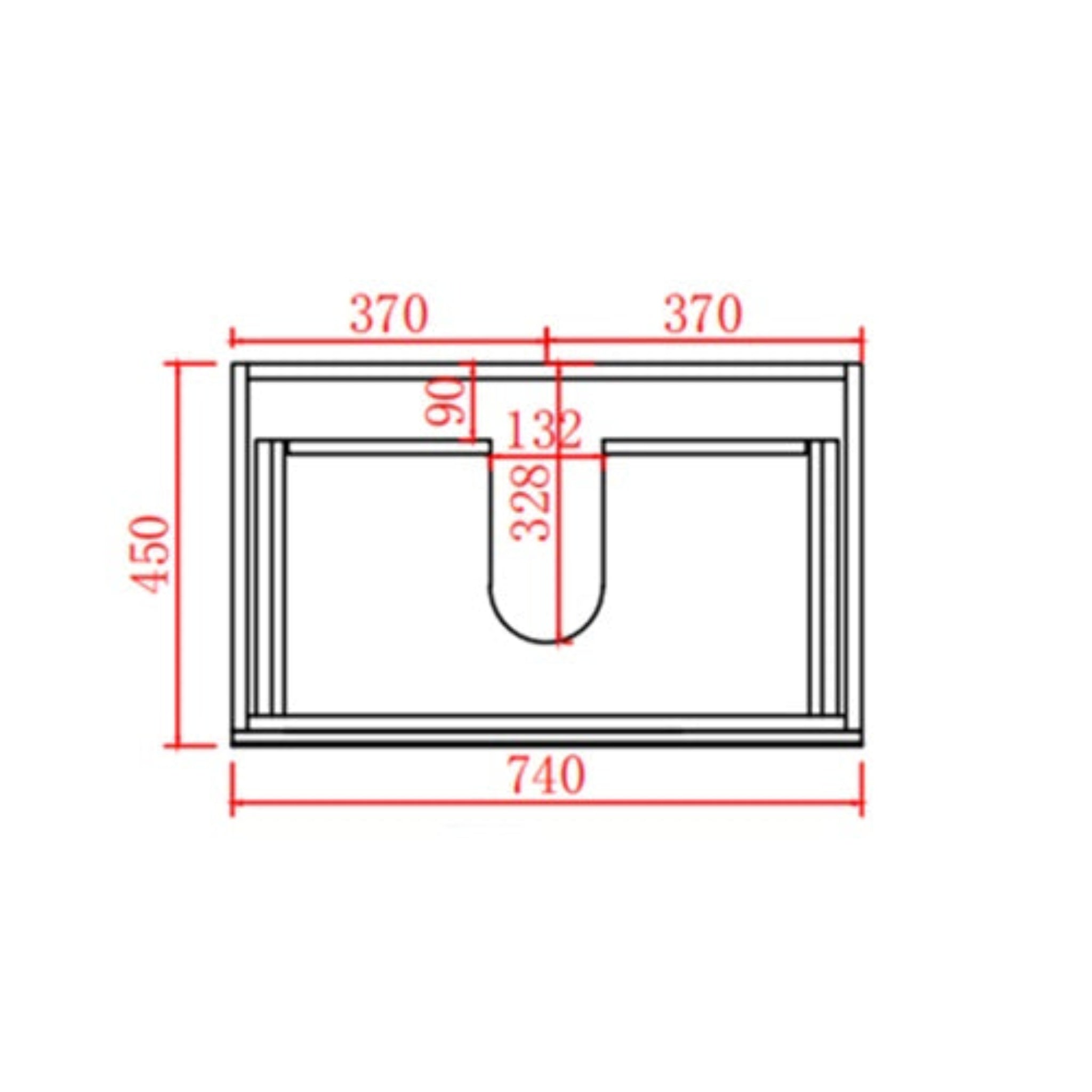 CETO FREMANTLE MATTE BLACK 750MM SINGLE BOWL WALL HUNG VANITY