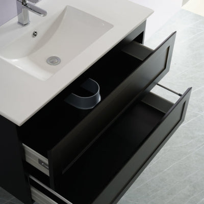 CETO FREMANTLE MATTE BLACK 900MM SINGLE BOWL WALL HUNG VANITY