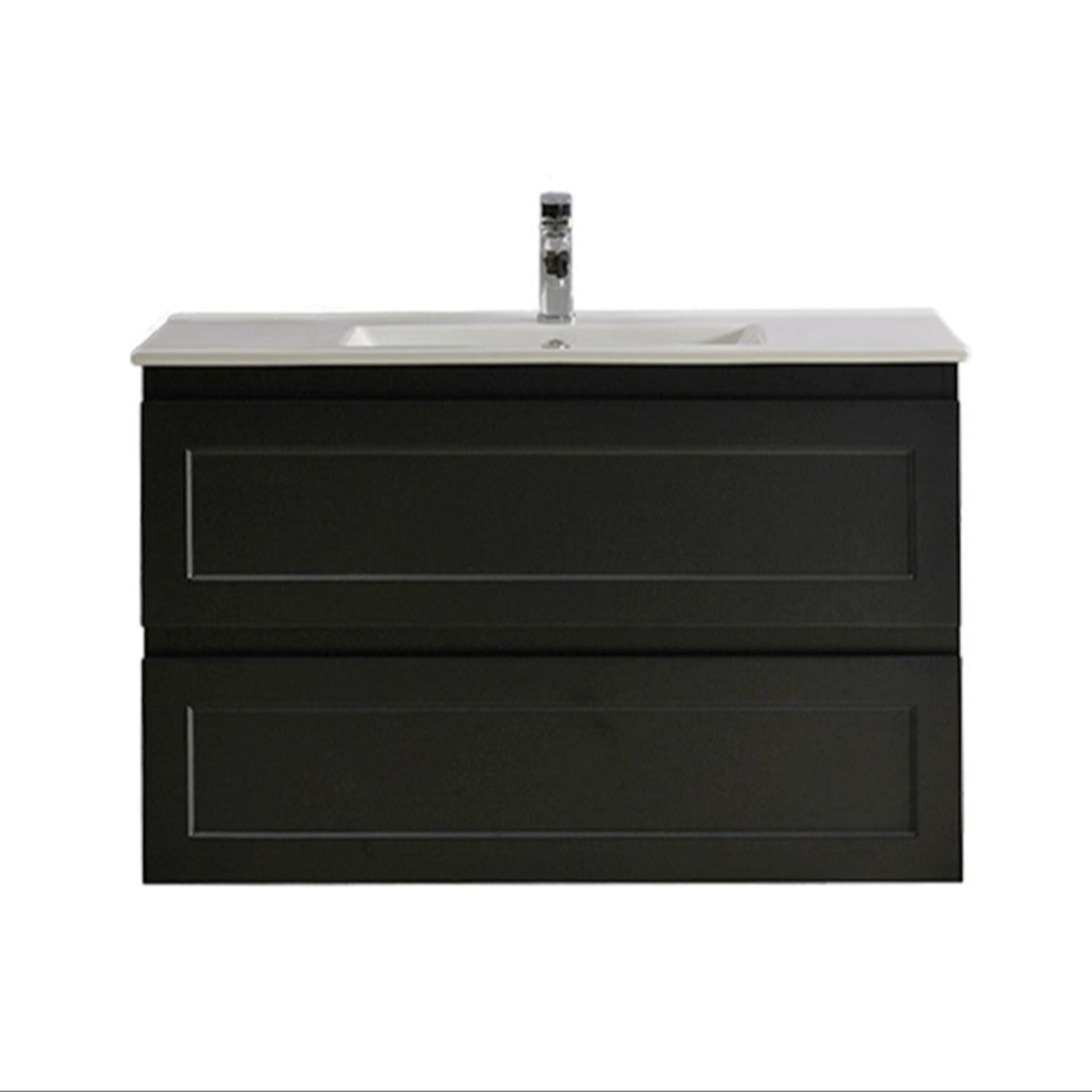 CETO FREMANTLE MATTE BLACK 900MM SINGLE BOWL WALL HUNG VANITY