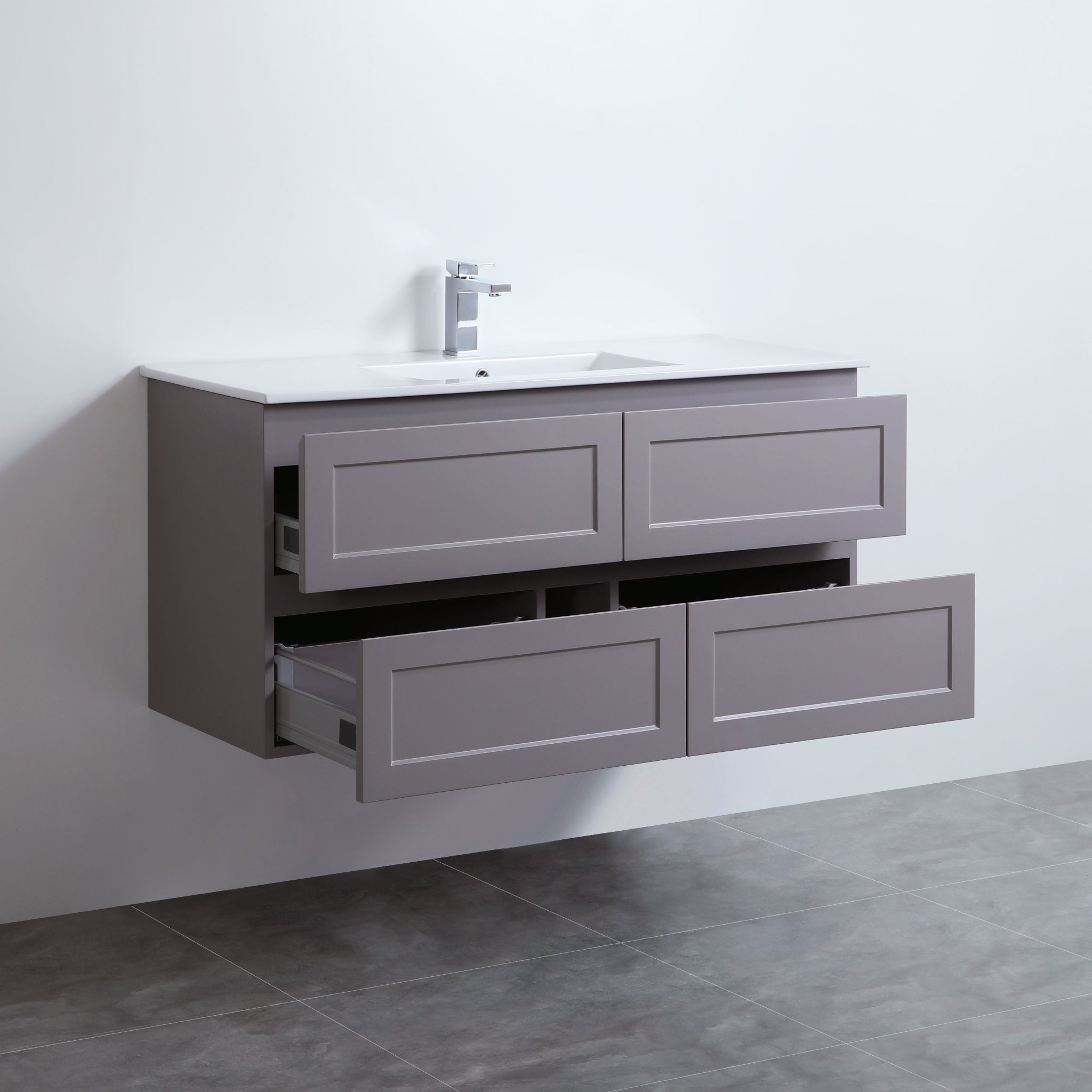 CETO FREMANTLE MATTE GREY 1200MM SINGLE BOWL WALL HUNG VANITY