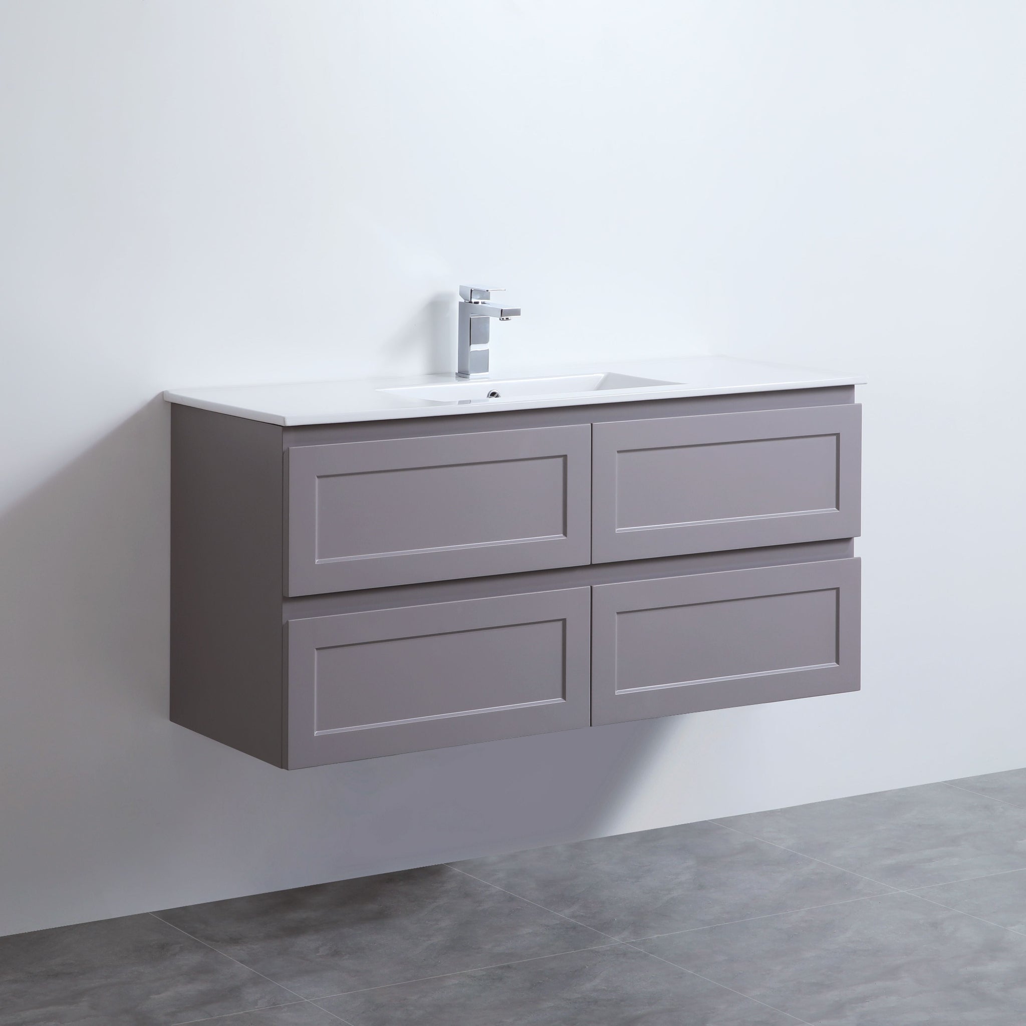 CETO FREMANTLE MATTE GREY 1200MM SINGLE BOWL WALL HUNG VANITY