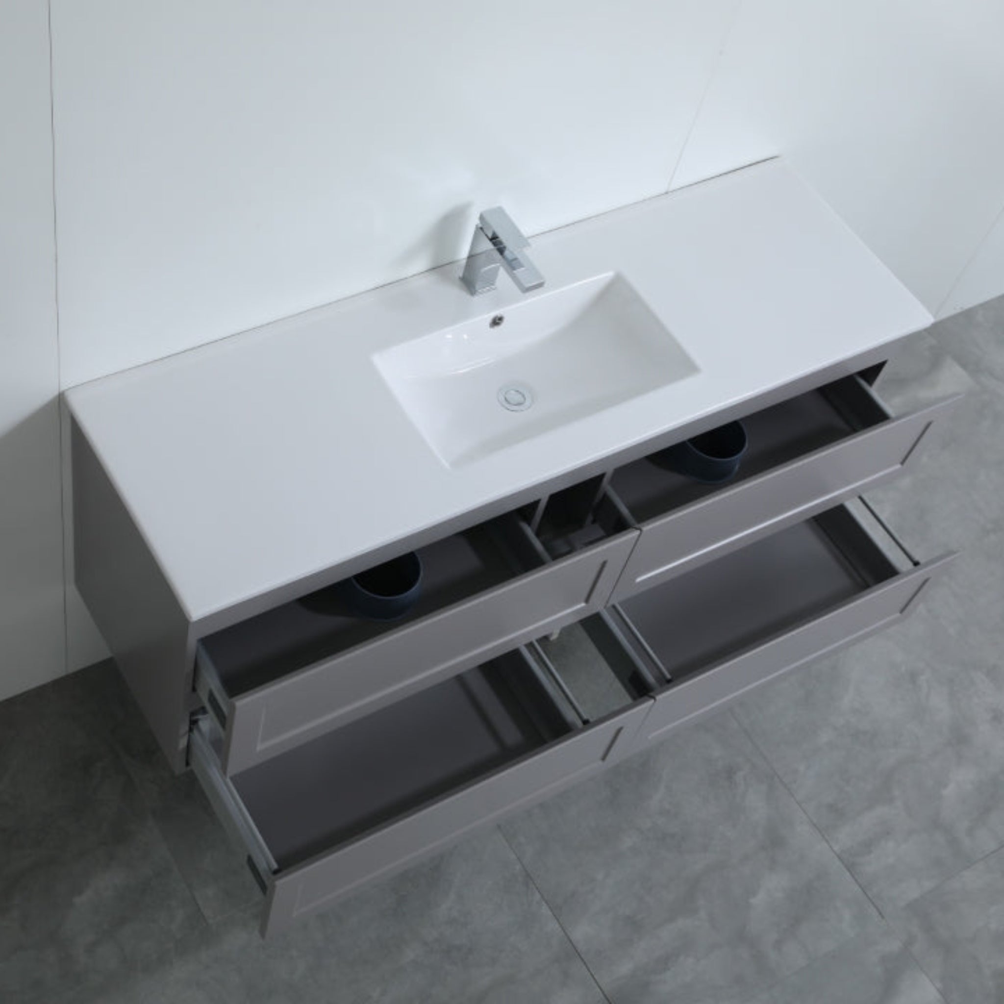 CETO FREMANTLE MATTE GREY 1500MM SINGLE BOWL WALL HUNG VANITY