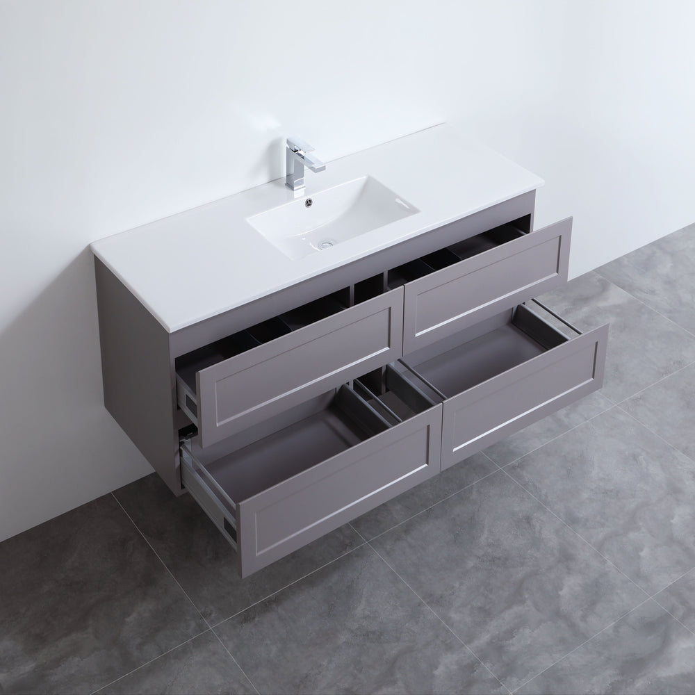 CETO FREMANTLE MATTE GREY 1500MM SINGLE BOWL WALL HUNG VANITY