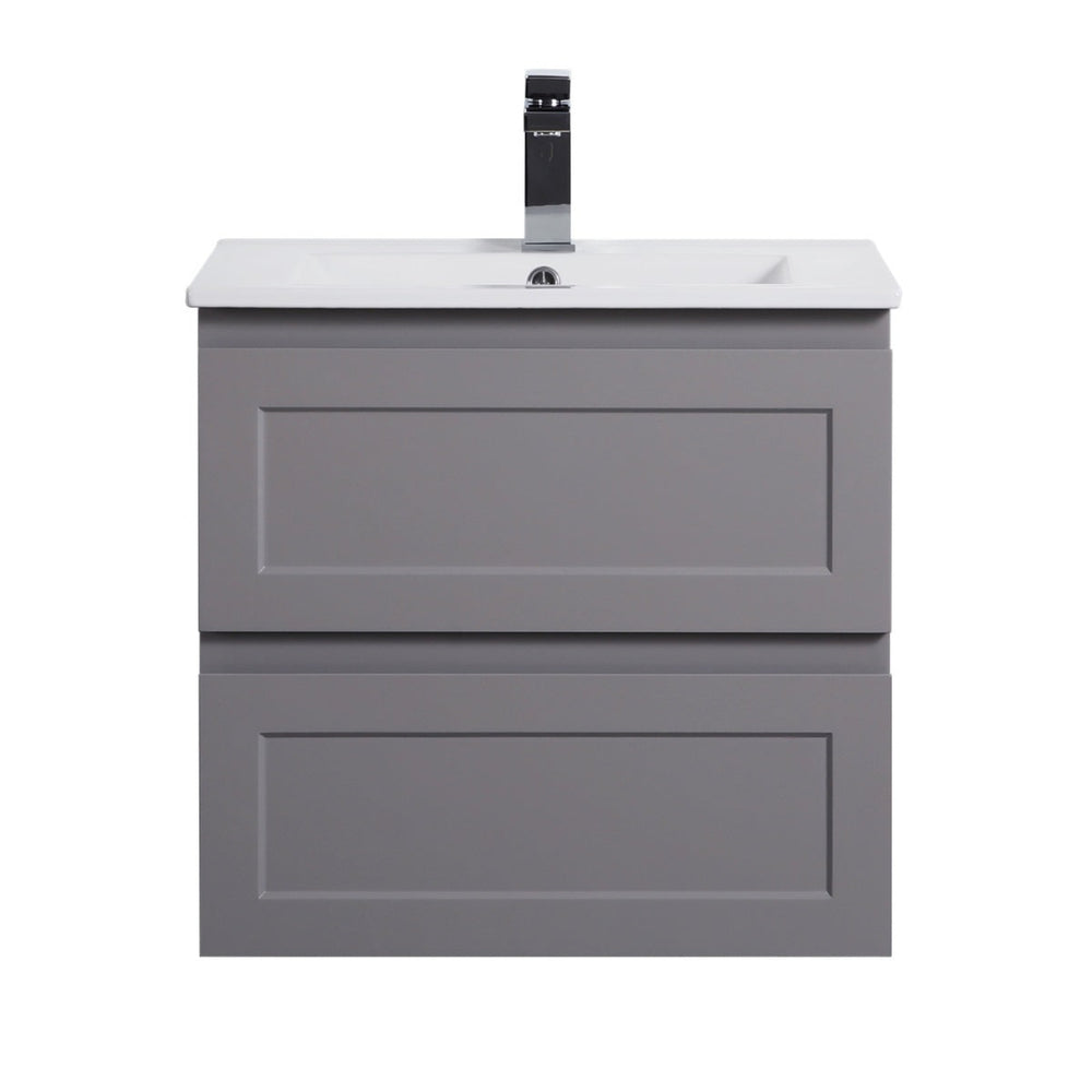 CETO FREMANTLE MATTE GREY 600MM SINGLE BOWL WALL HUNG VANITY