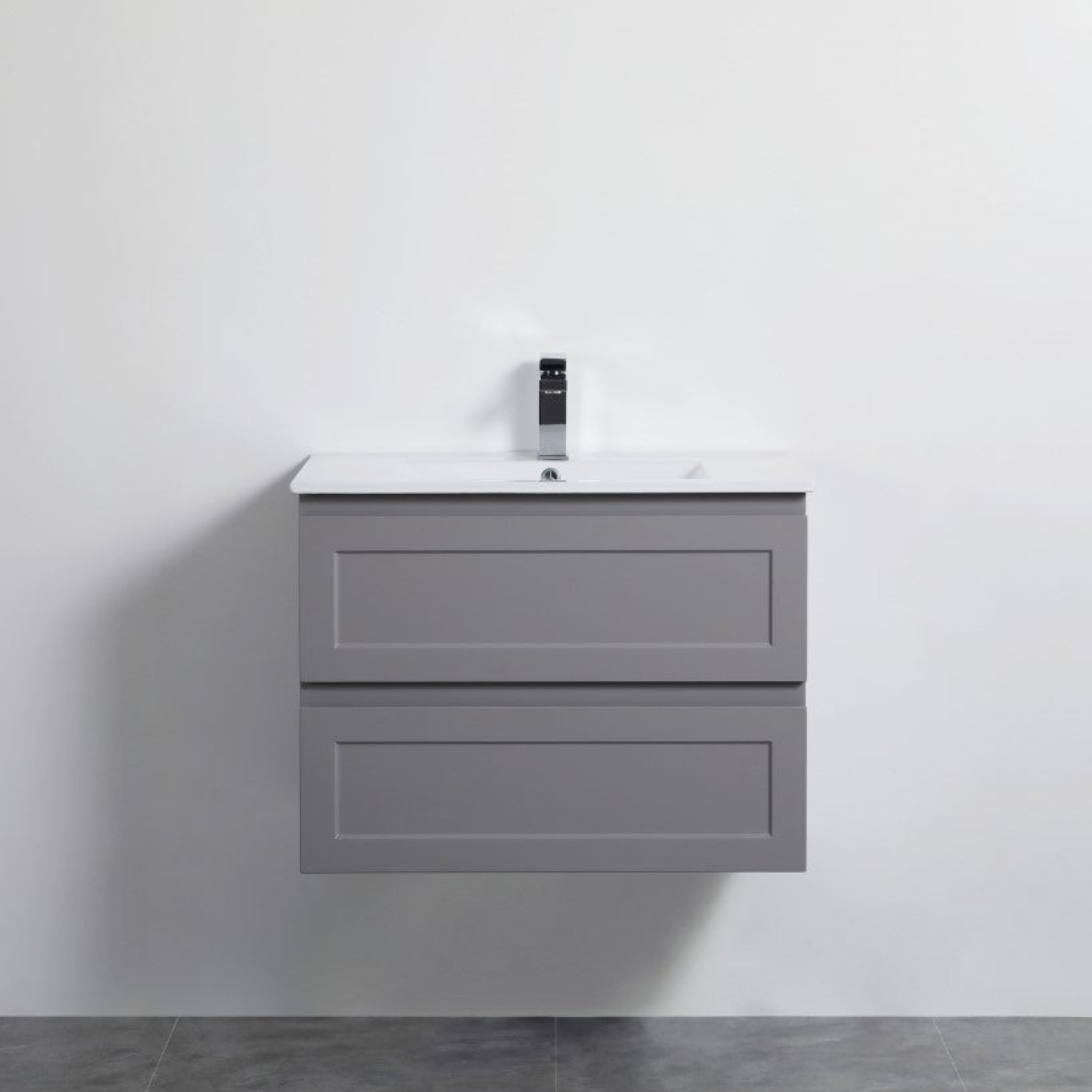 CETO FREMANTLE MATTE GREY 750MM SINGLE BOWL WALL HUNG VANITY