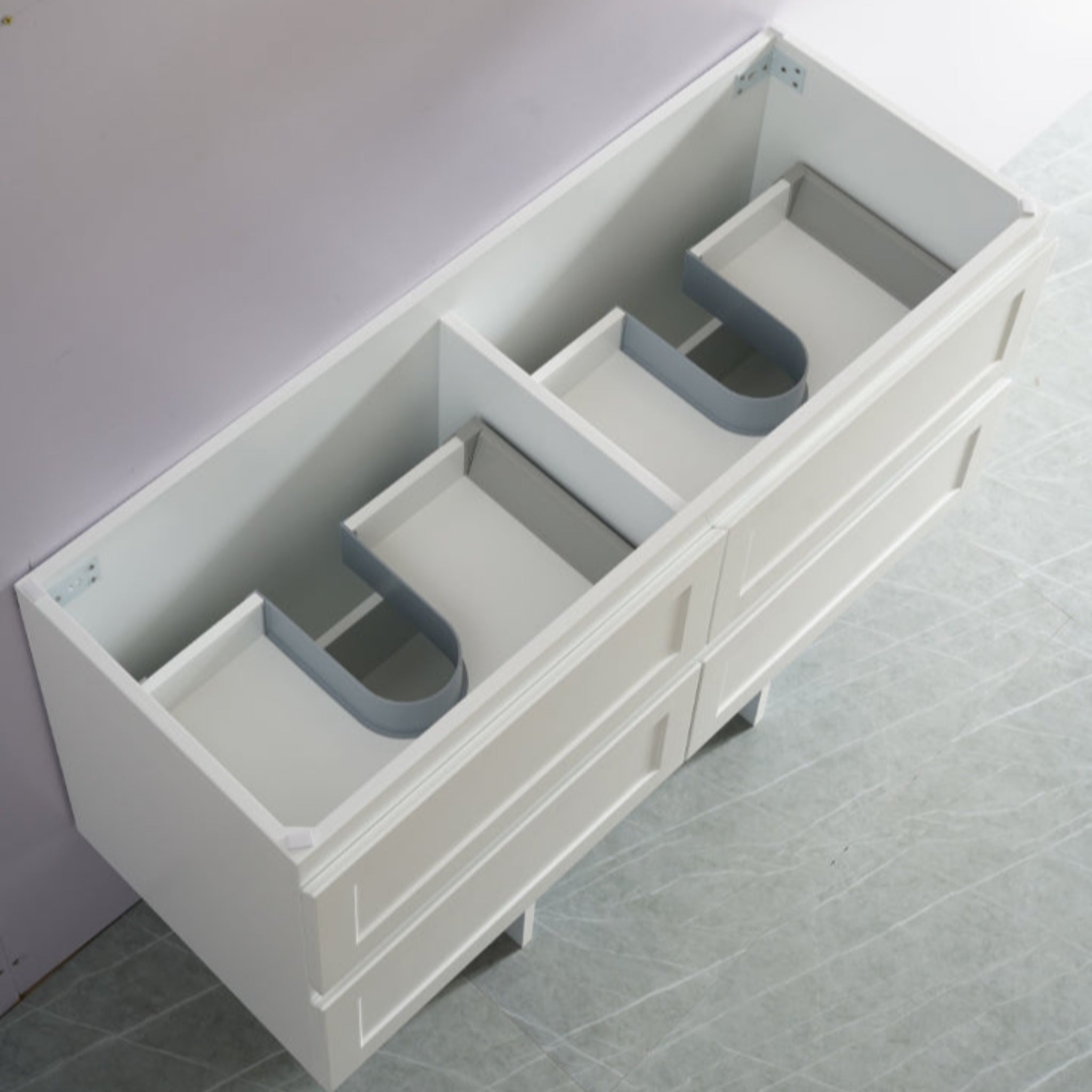 CETO FREMANTLE MATTE WHITE 1200MM DOUBLE BOWL WALL HUNG VANITY