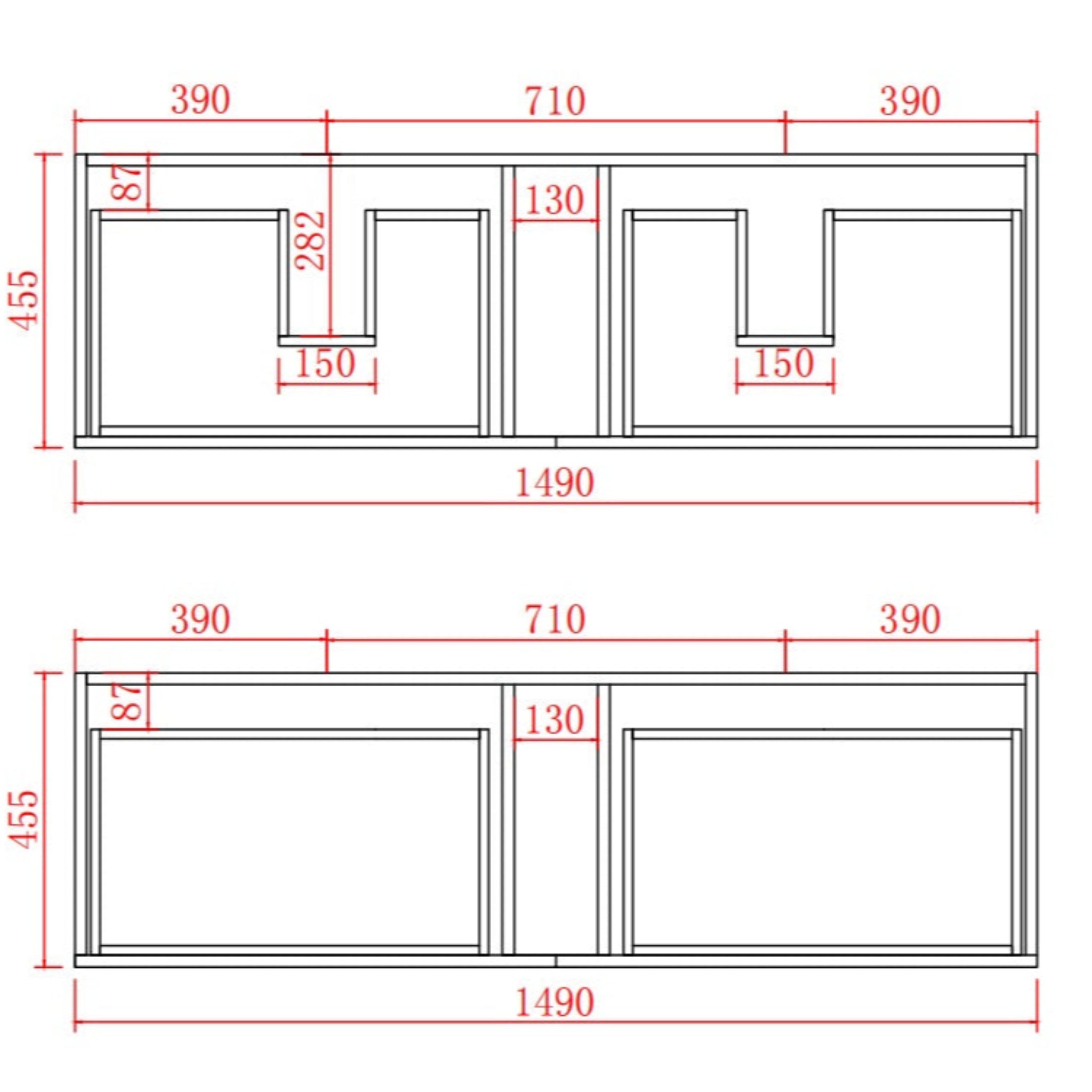 CETO FREMANTLE MATTE WHITE 1500MM SINGLE BOWL WALL HUNG VANITY