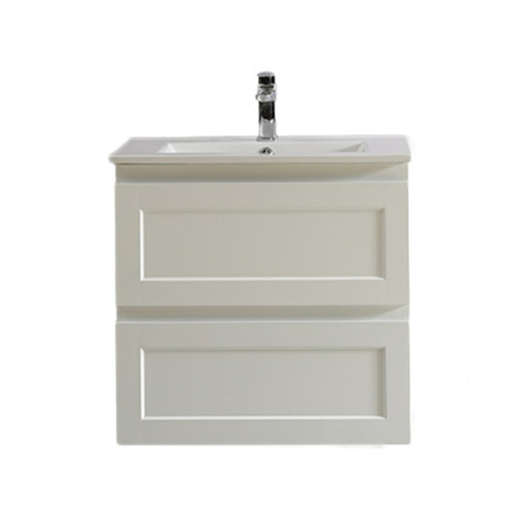 CETO FREMANTLE MATTE WHITE 600MM SINGLE BOWL WALL HUNG VANITY