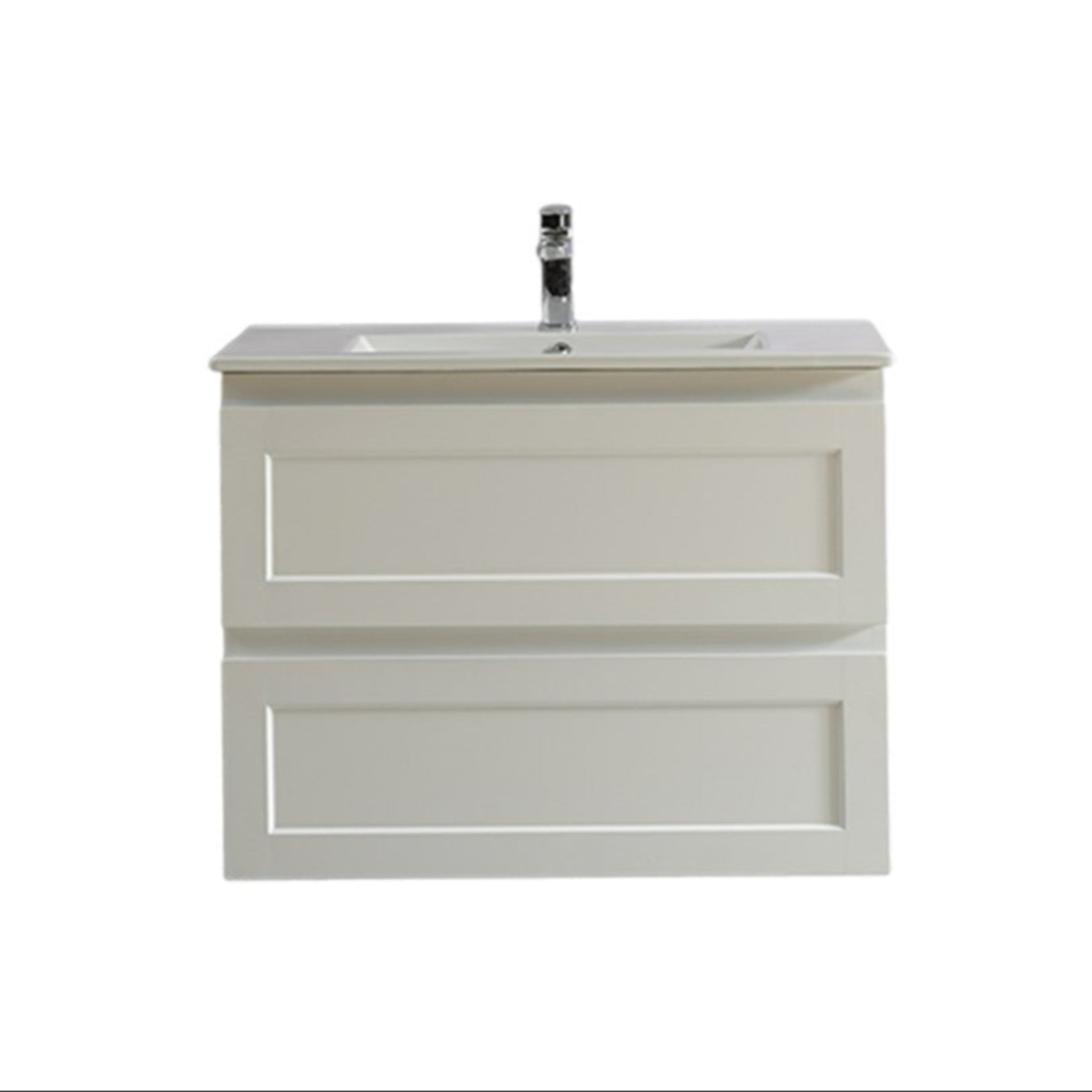 CETO FREMANTLE MATTE WHITE 750MM SINGLE BOWL WALL HUNG VANITY