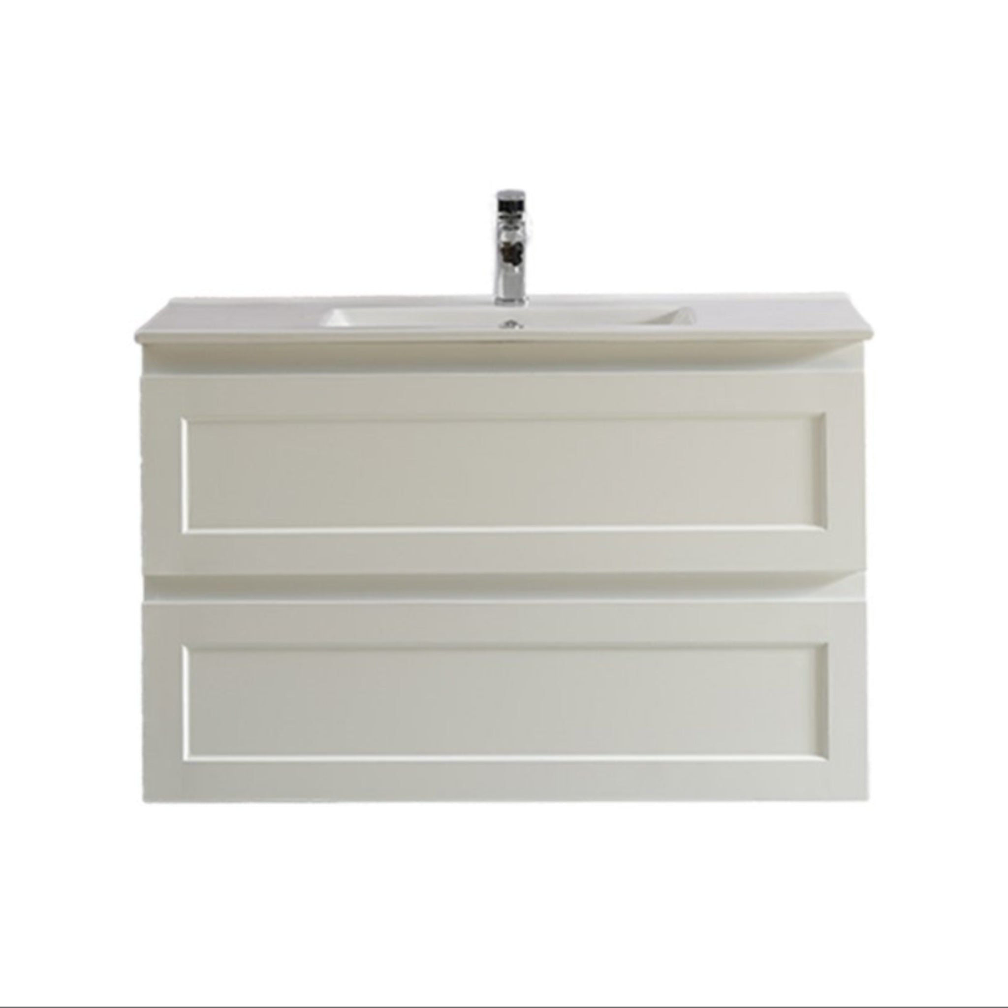 CETO FREMANTLE MATTE WHITE 900MM SINGLE BOWL WALL HUNG VANITY