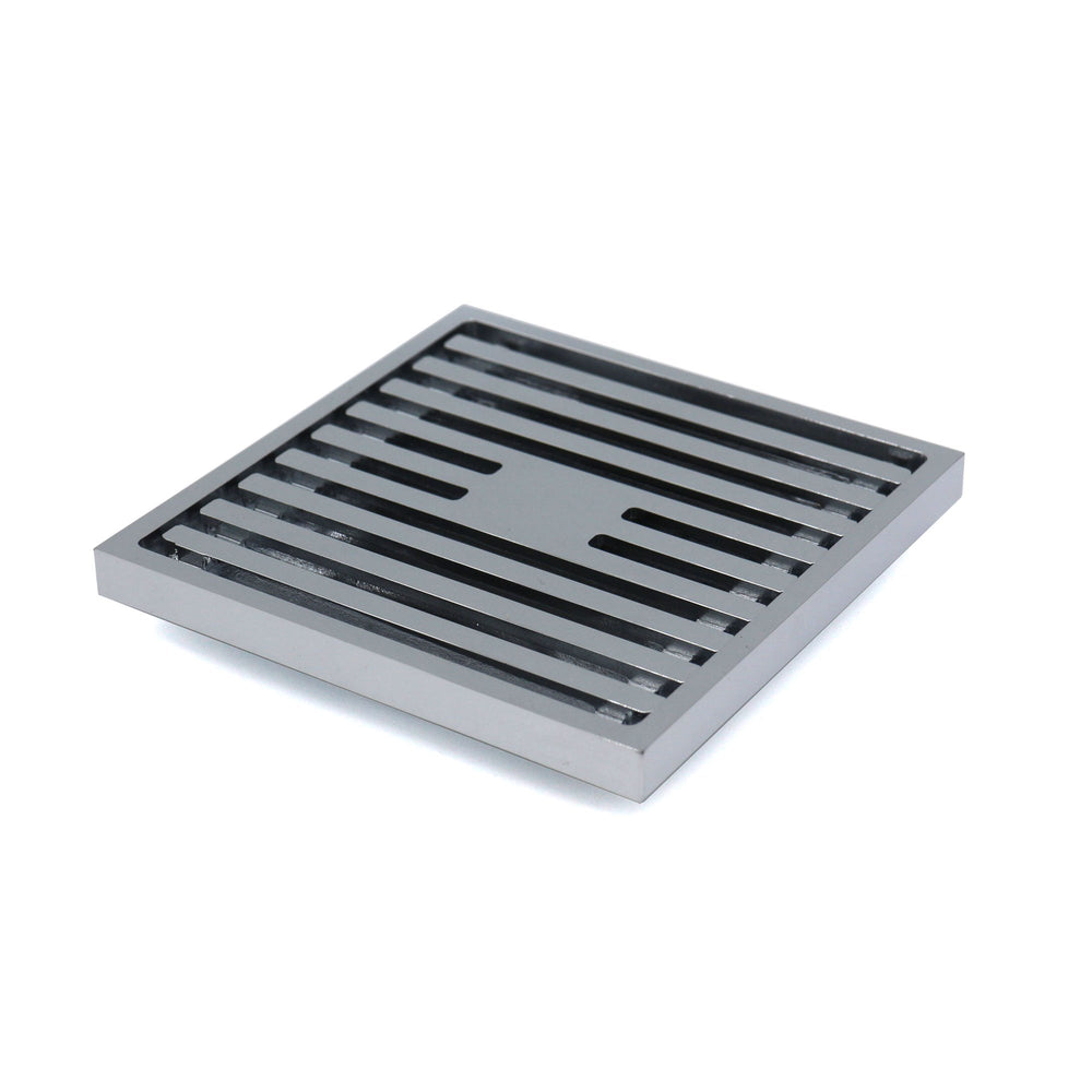 GRATES2GO SLIMLINE BRASS POINT DRAIN SATIN NICKEL 100MM