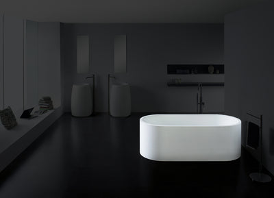 GALLARIA TERAMO FREESTANDING STONE BATHTUB WHITE 1800MM