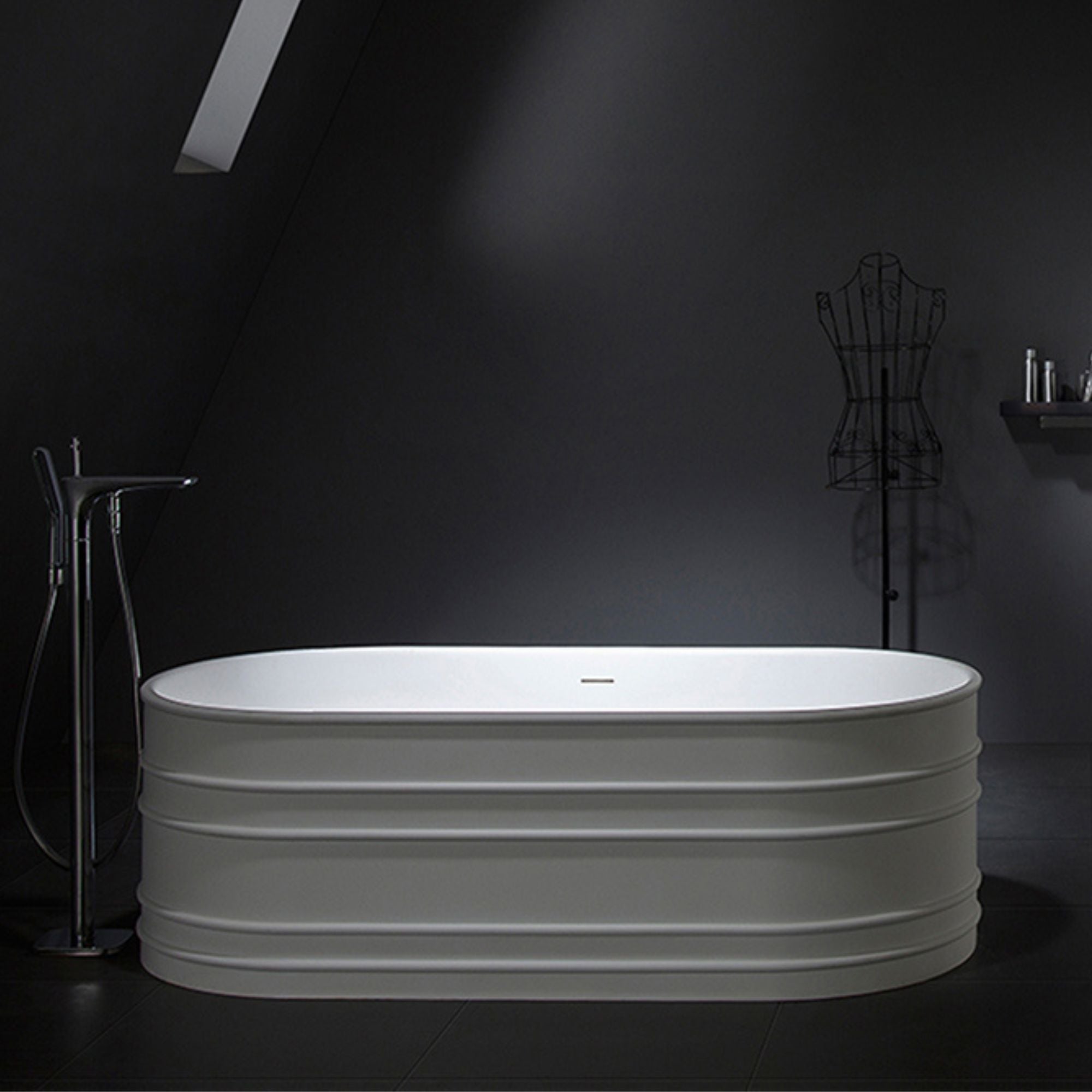 GALLARIA ADUA FREESTANDING STONE BATHTUB WHITE 1700MM
