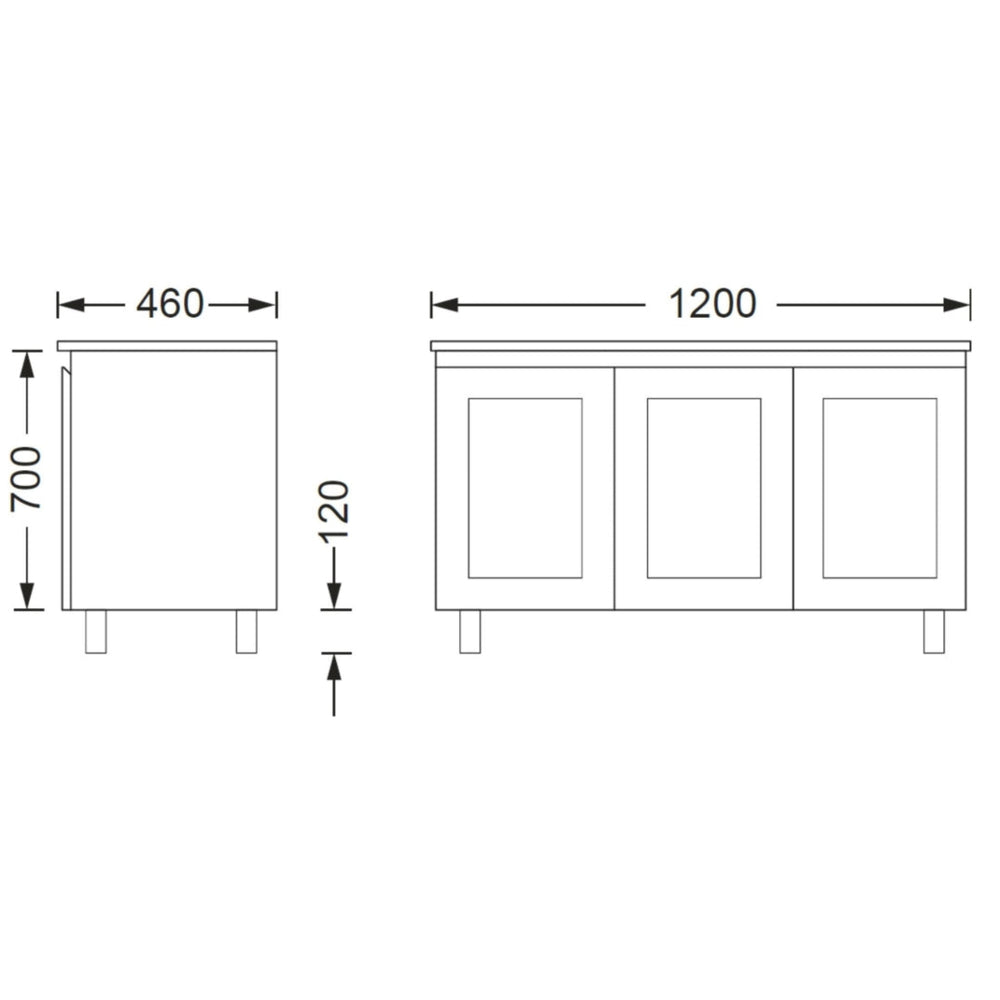 BTH SHAKER PROFILE MATTE WHITE 1200MM SINGLE BOWL FLOOR STANDING VANITY