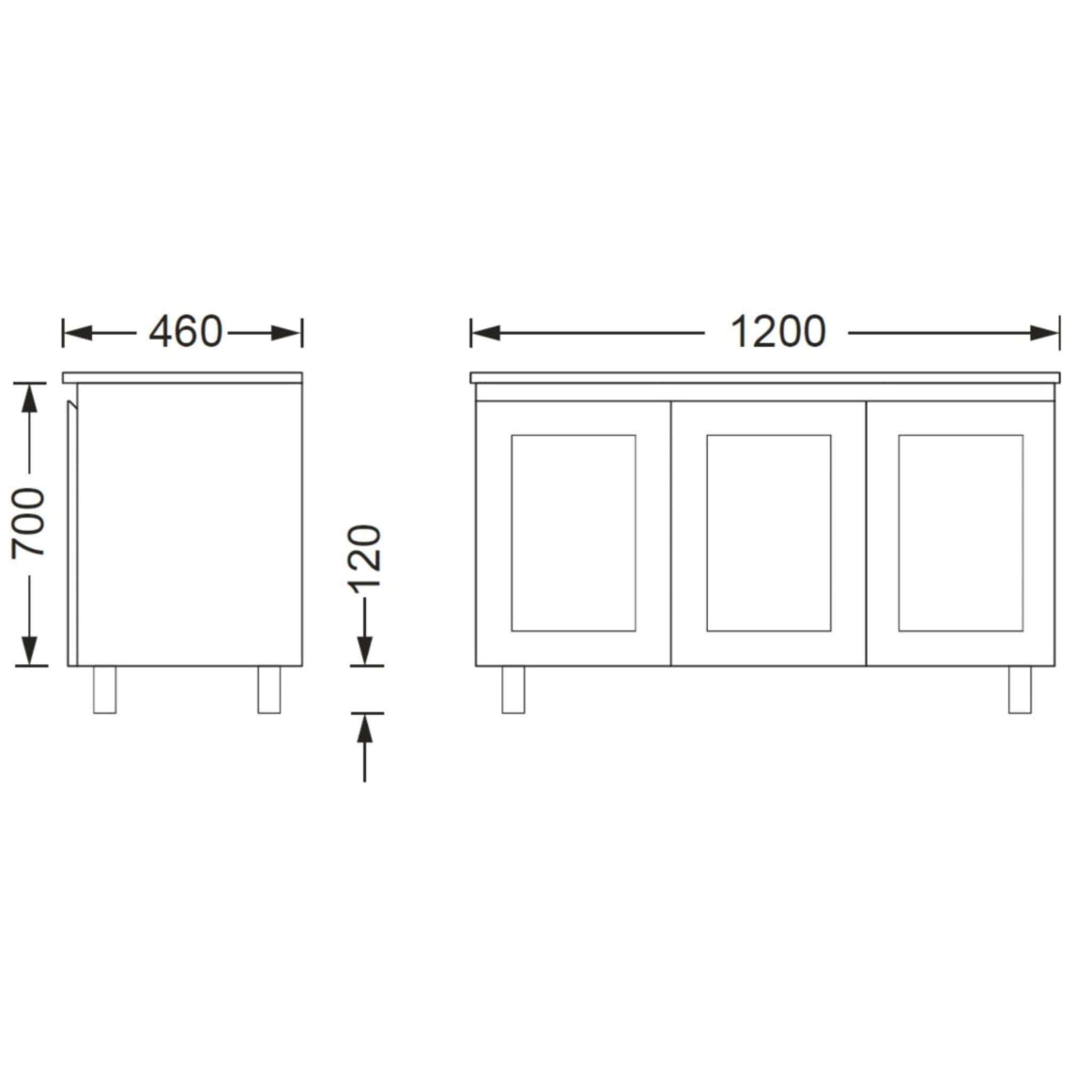 BTH SHAKER PROFILE MATTE WHITE 1200MM SINGLE BOWL FLOOR STANDING VANITY
